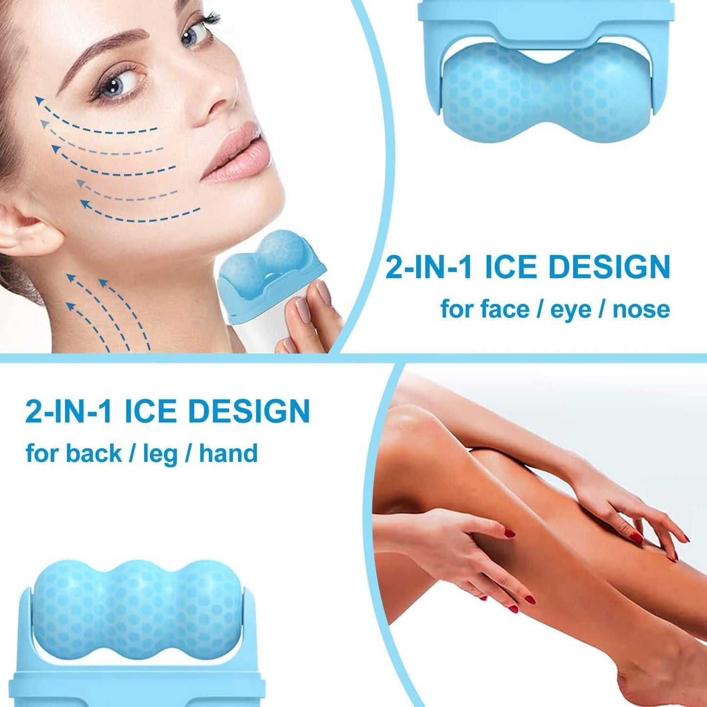 2 in 1 Upgraded Ice Roller For Face and Eyes, Neck and Body